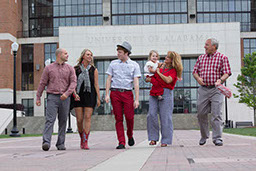 Family portrait photography on The University of Alabama campus at Bryant Denny Stadium Walk of Fame.